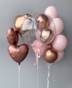 Сердечки и нежно-розовые шарики